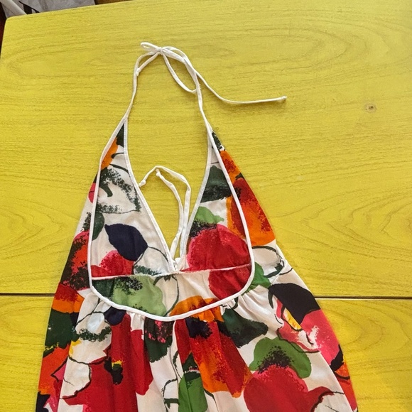 1970s vintage floral halter dress - Picture 4 of 8